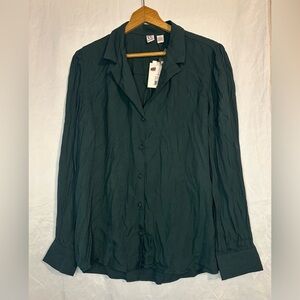Love By Design Women’s Green Long Sleeve Button Down Blouse New With Tags Large